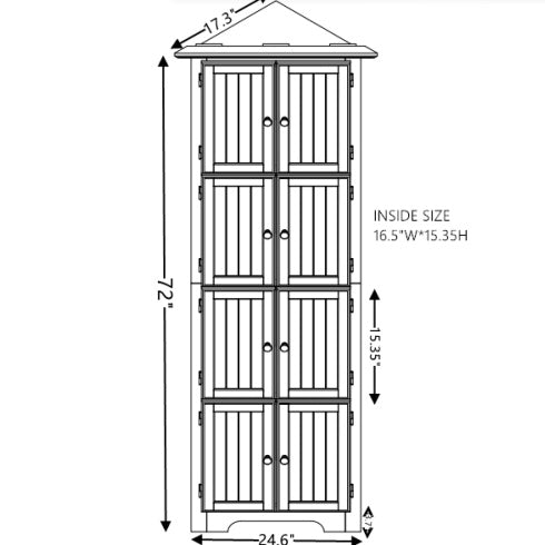 4-Tier Corner Kitchen Pantry Storage Cabinet with Doors & Adjustable Shelves – Oak