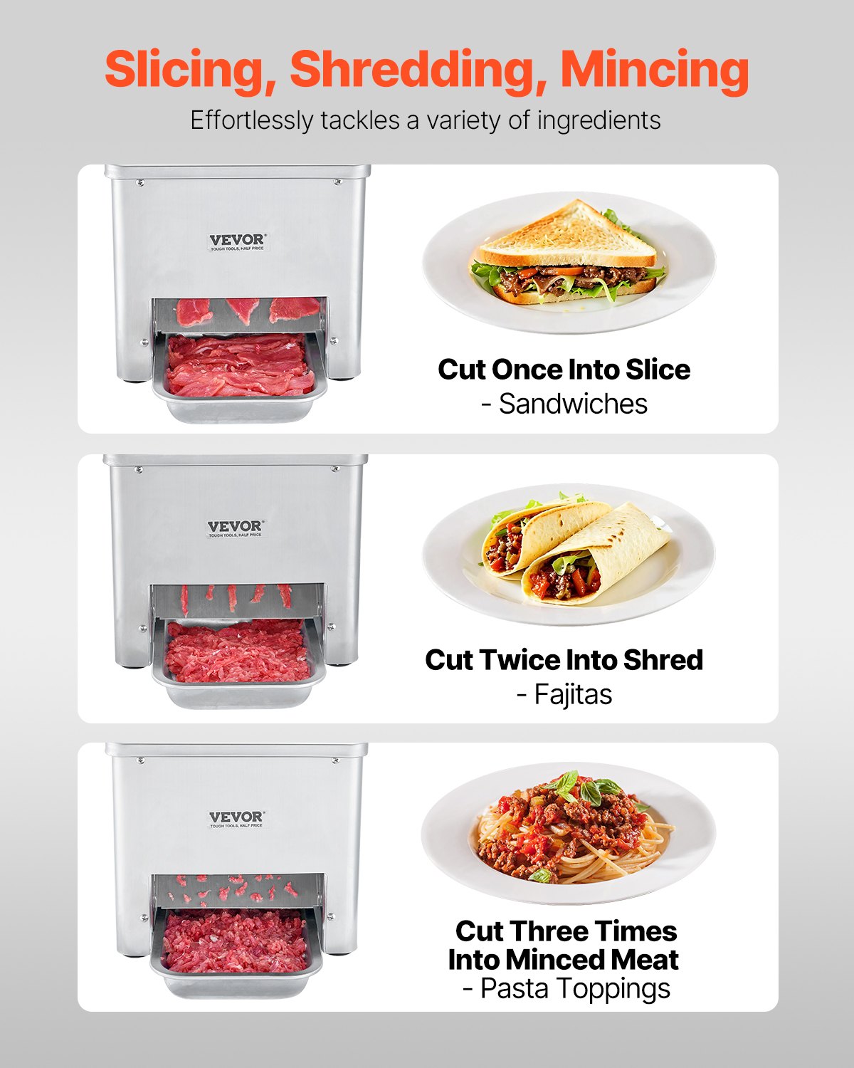 550W Commercial Electric Meat Cutter Machine – Stainless Steel Meat Slicer for Kitchen & Restaurant