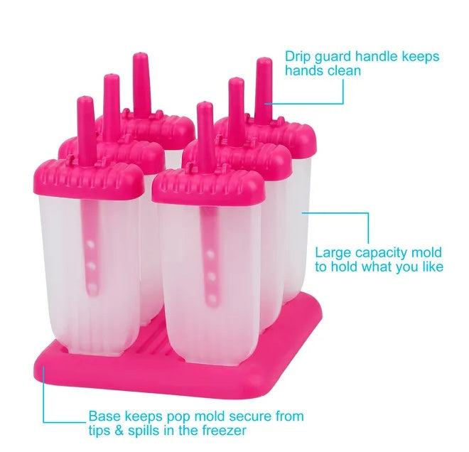 Homemade Popsicle Maker Set with Drip-Guard Handles