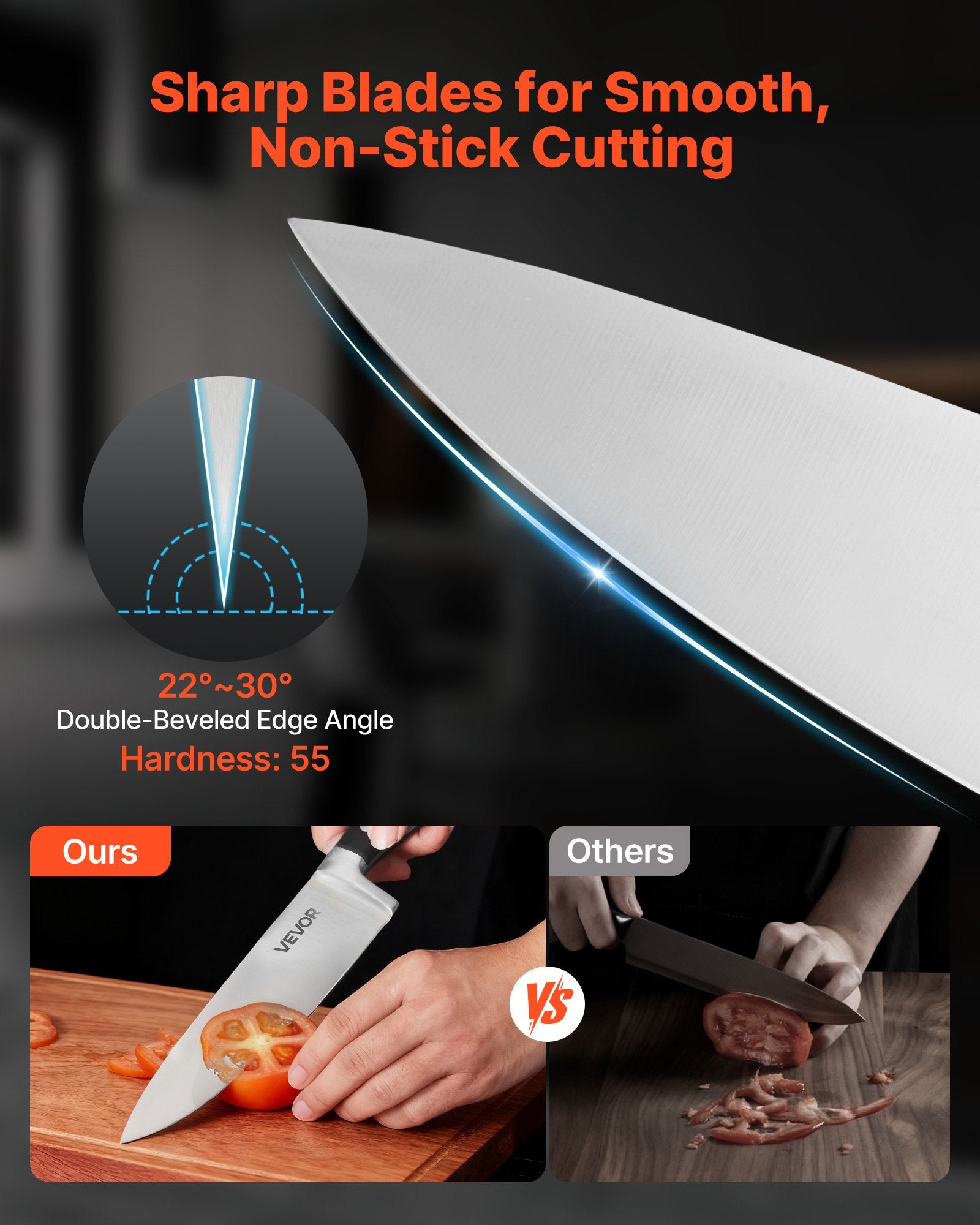 Premium 15-Piece Kitchen Knife Set with Wooden Block