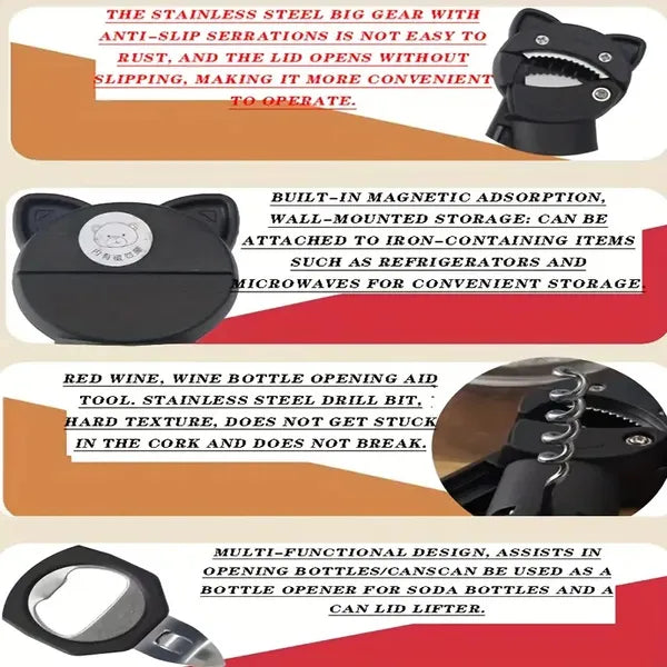 Easy Grip 4-in-1 & 5-in-1 Can Opener for Seniors