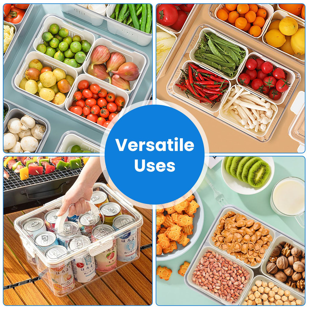 Airtight Fruit & Vegetable Storage Containers 2-Pack – Fridge Organizer Set