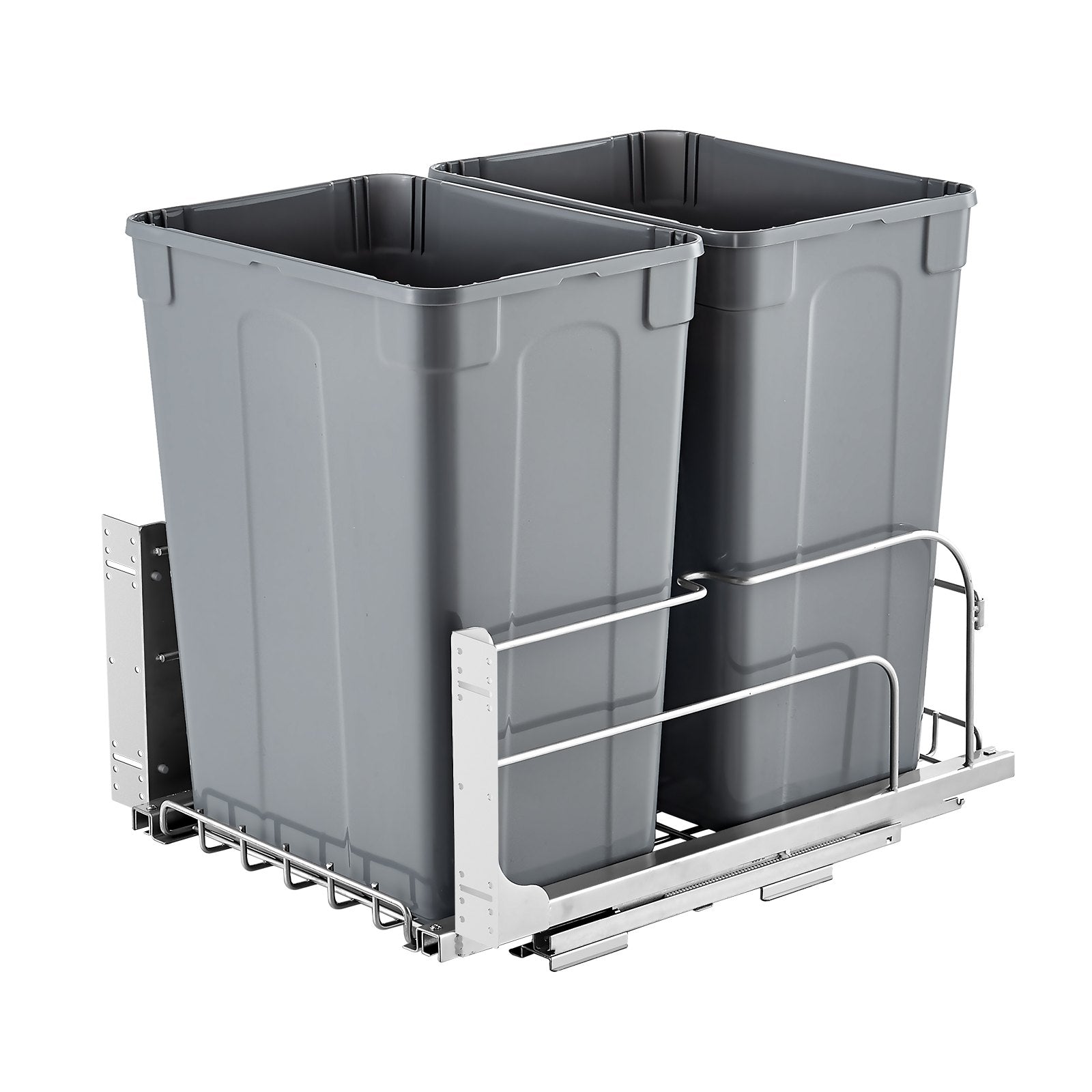 Double Pull-Out Trash Can 70QT – Under Cabinet Waste Bin